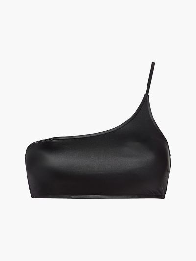 Calvin Klein Fürdőruha HU035168 | Calvin Klein Core Essentials One Shoulder Női Bikini Felső Fekete